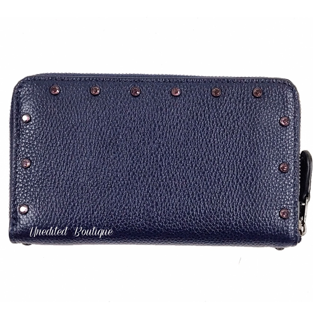 COACH Medium Zip Around Wallet With Crystals - Picture 2 of 6